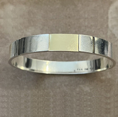 Rare Vintage Georg Jensen Bangle Solid Silver With Gold Plaque