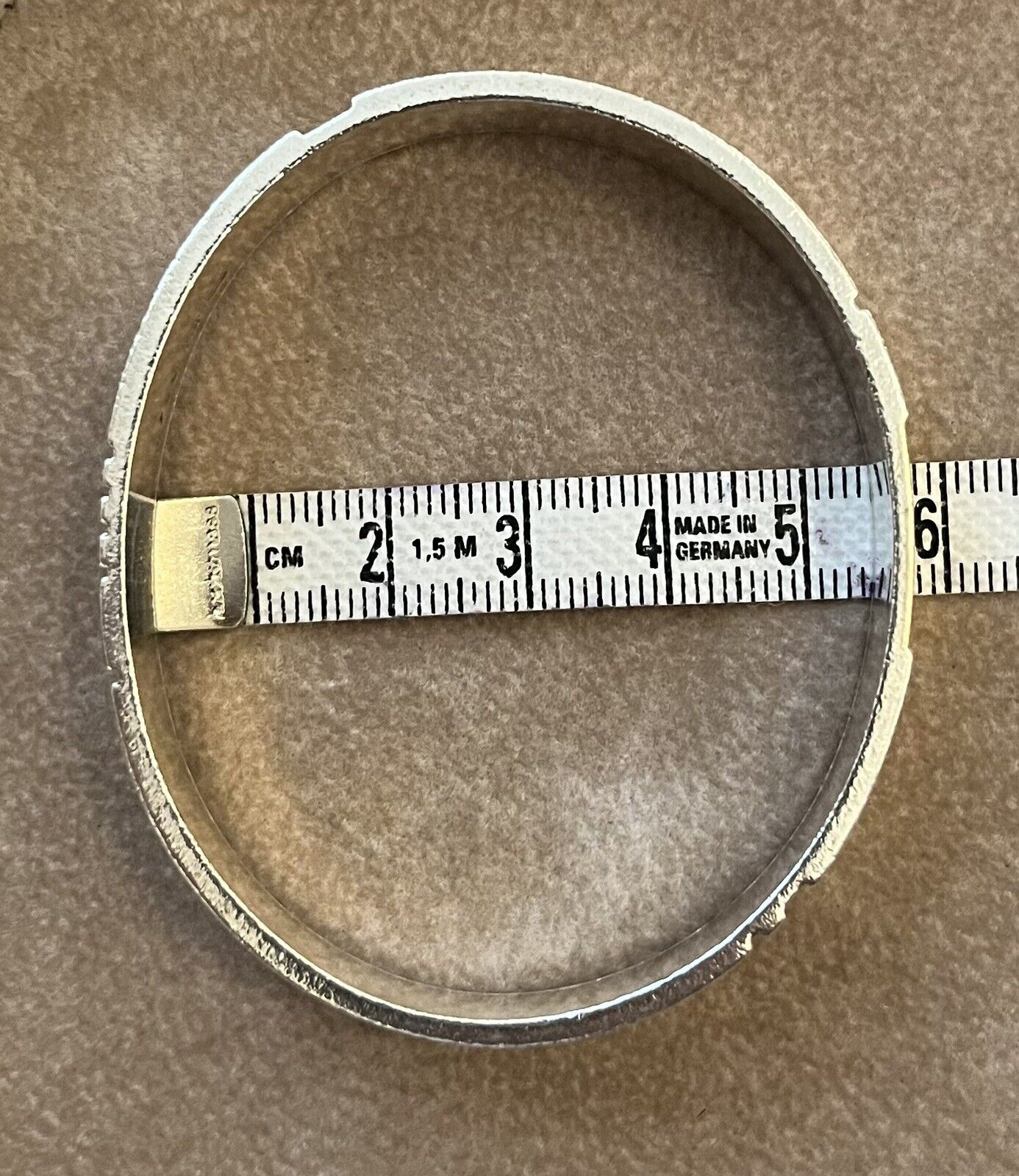 Rare Vintage Georg Jensen Bangle Solid Silver With Gold Plaque