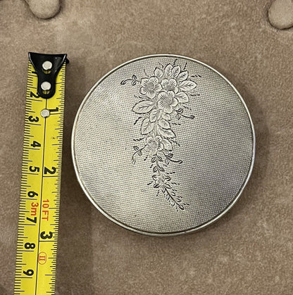 Solid Silver Makeup Compact 1955, English Hallmarks