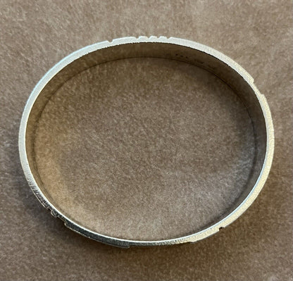 Rare Vintage Georg Jensen Bangle Solid Silver With Gold Plaque