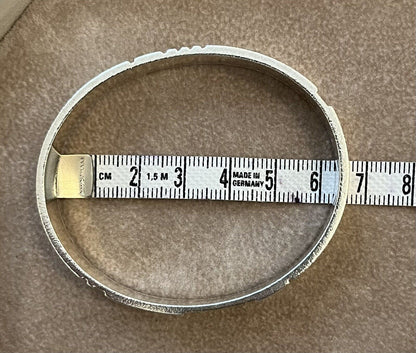 Rare Vintage Georg Jensen Bangle Solid Silver With Gold Plaque